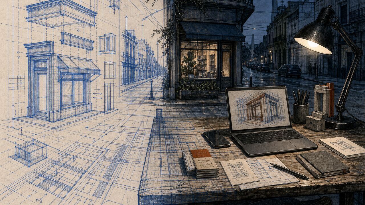 A single finished desk and one clear path, with unused extra workstations idle to the side